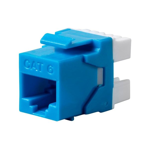 Monoprice Cat6 RJ45 180-Degree Punch Down Keystone Dual IDC_ Blue 27547